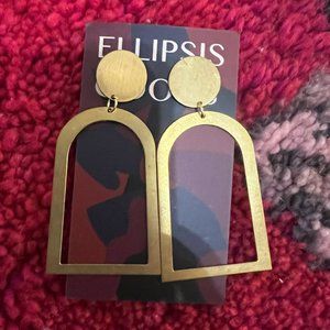Brass Window Statement Earrings